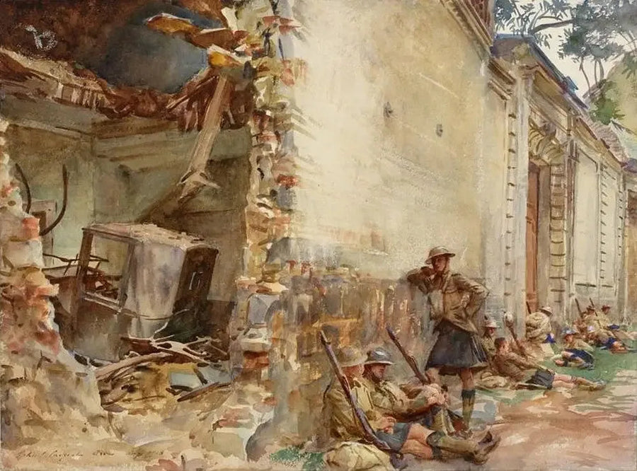 Een straat in Arras - John Singer Sargent