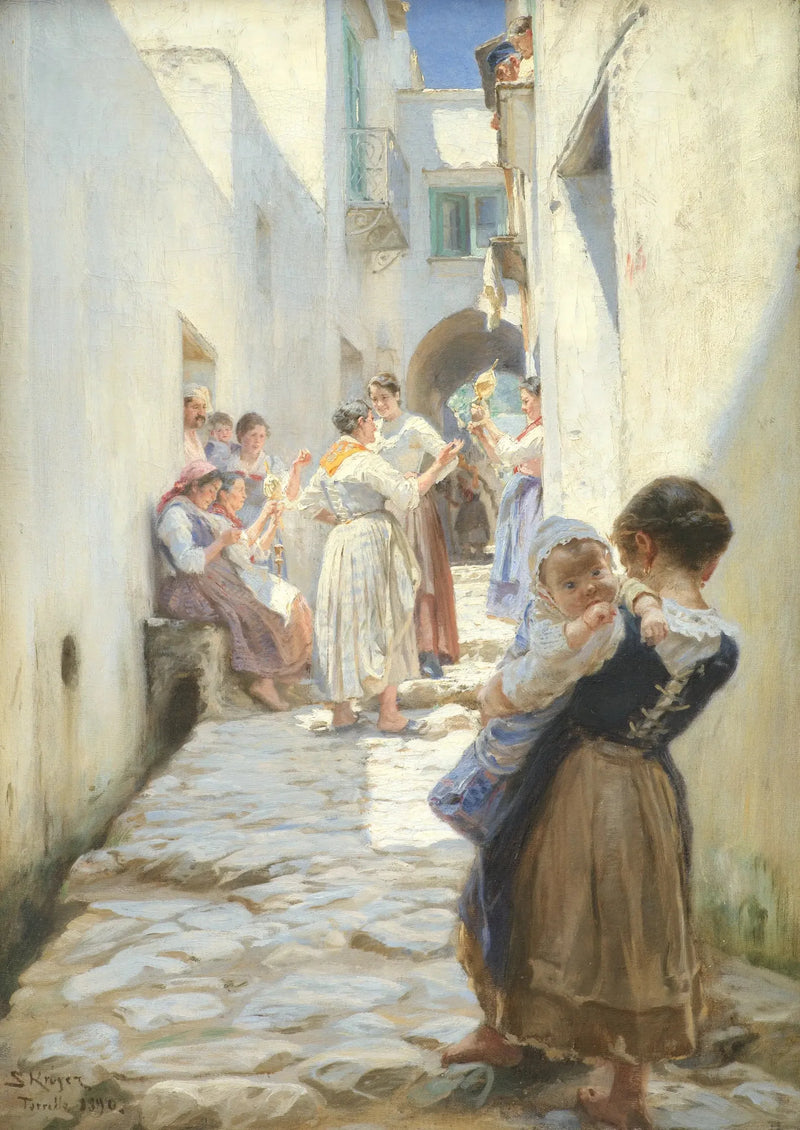 Een straat in Torello, Italië - Peder Severin Krøyer