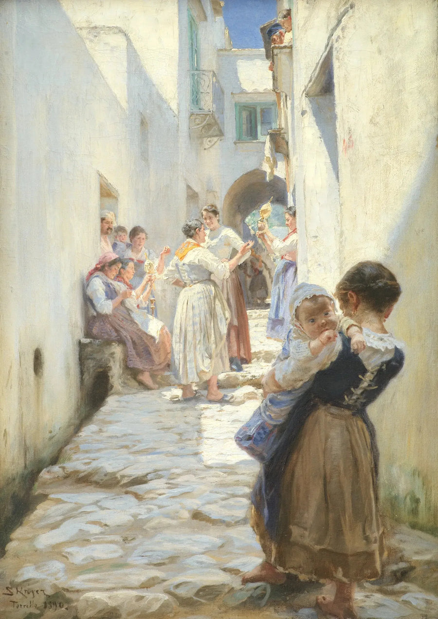 Een straat in Torello, Italië - Peder Severin Krøyer