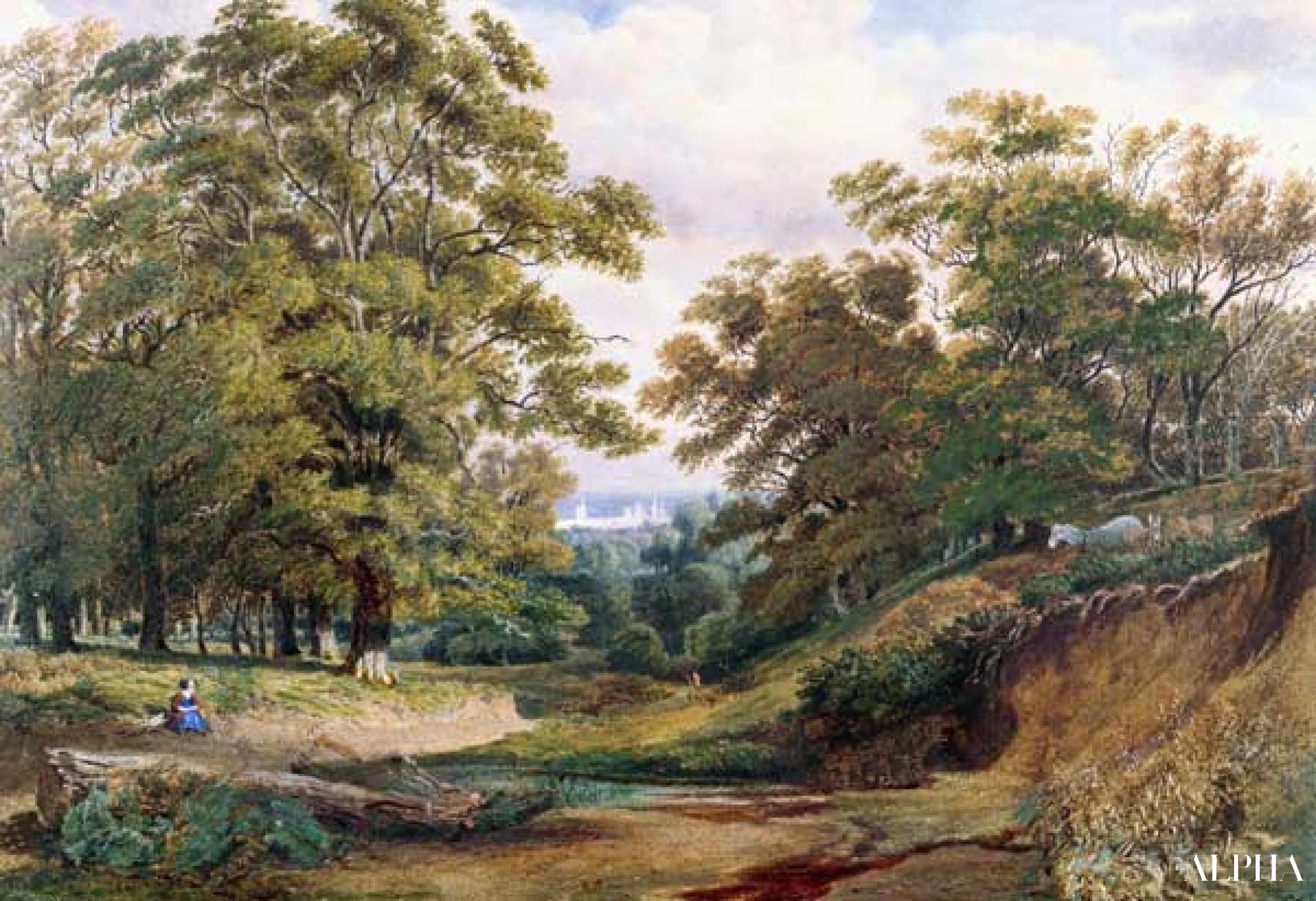 Een scène in het Bagley-bos nabij Oxford - William Turner - Reproducties van schilderijen en hoogwaardige schilderijen