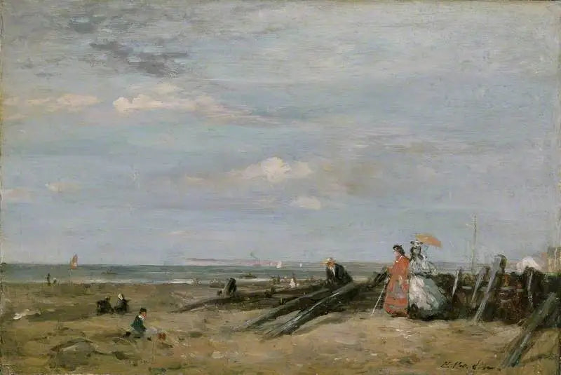 Een strandscène in Trouville - Eugène Boudin