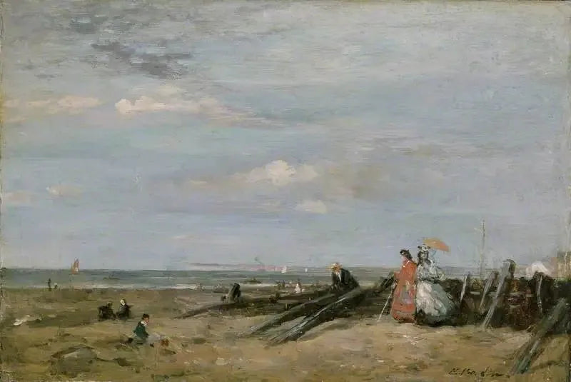 Een strandscène in Trouville - Eugène Boudin