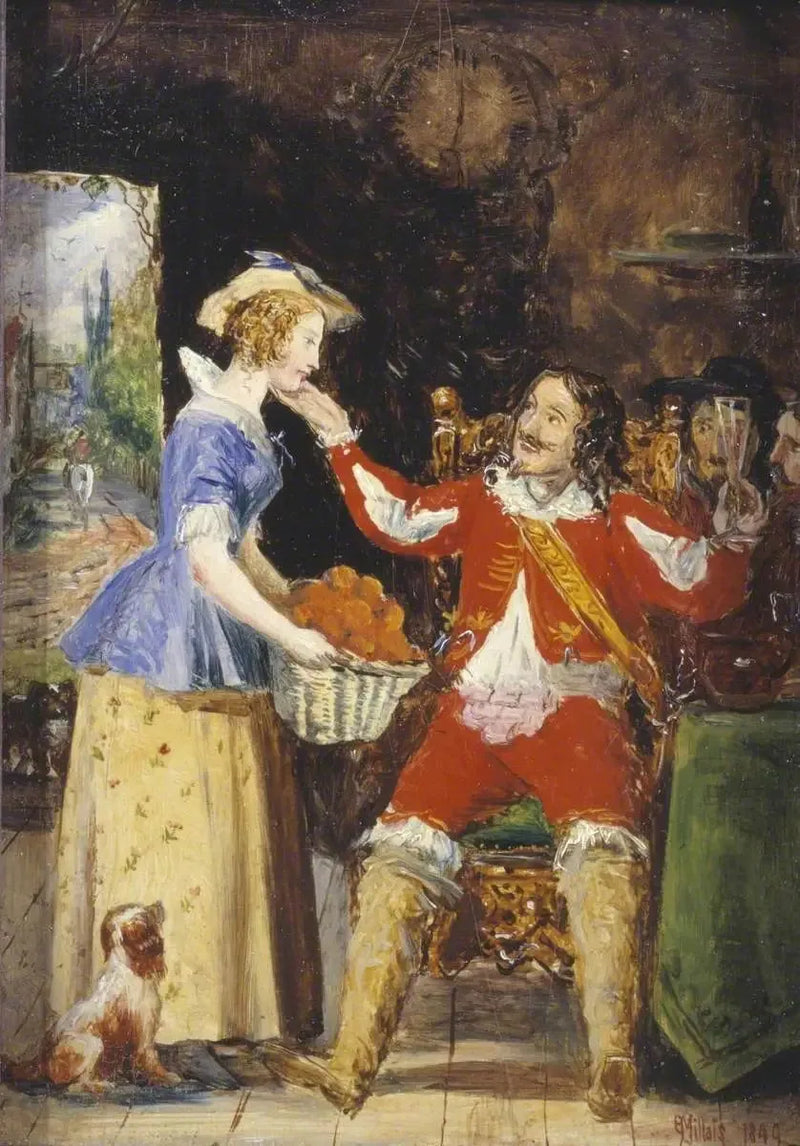Een dienblad met een fruitschaal aan een ruiter - John Everett Millais

Source:
Une servante offrant un panier de fruits à un cavalier - John Everett Millais
