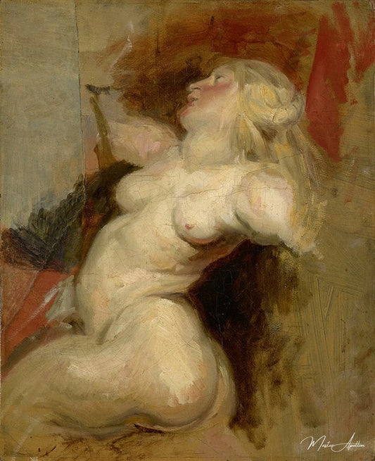 Une silhouette de femme nue - Eugène Delacroix - Reproductions de tableaux et peintures haut de gamme