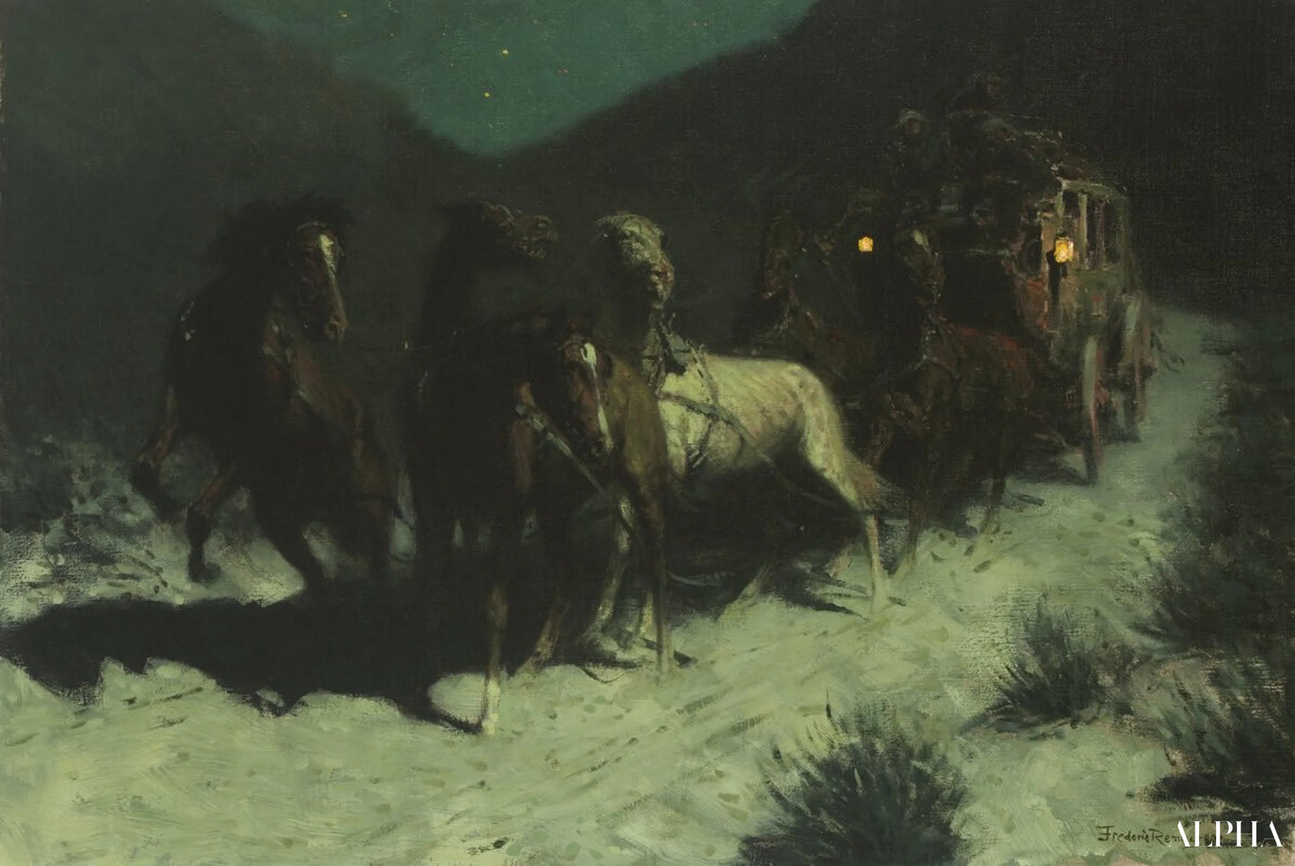 Een vlek op de wind - Frederic Remington - Reproducties van schilderijen en hoogwaardige schilderijen