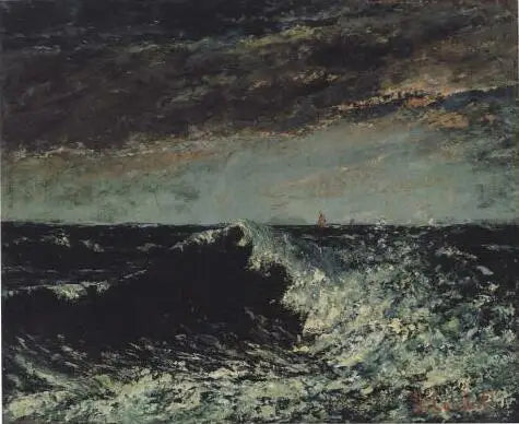 Een golf die breekt onder onweerswolken - Gustave Courbet