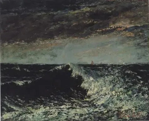 Een golf die breekt onder onweerswolken - Gustave Courbet