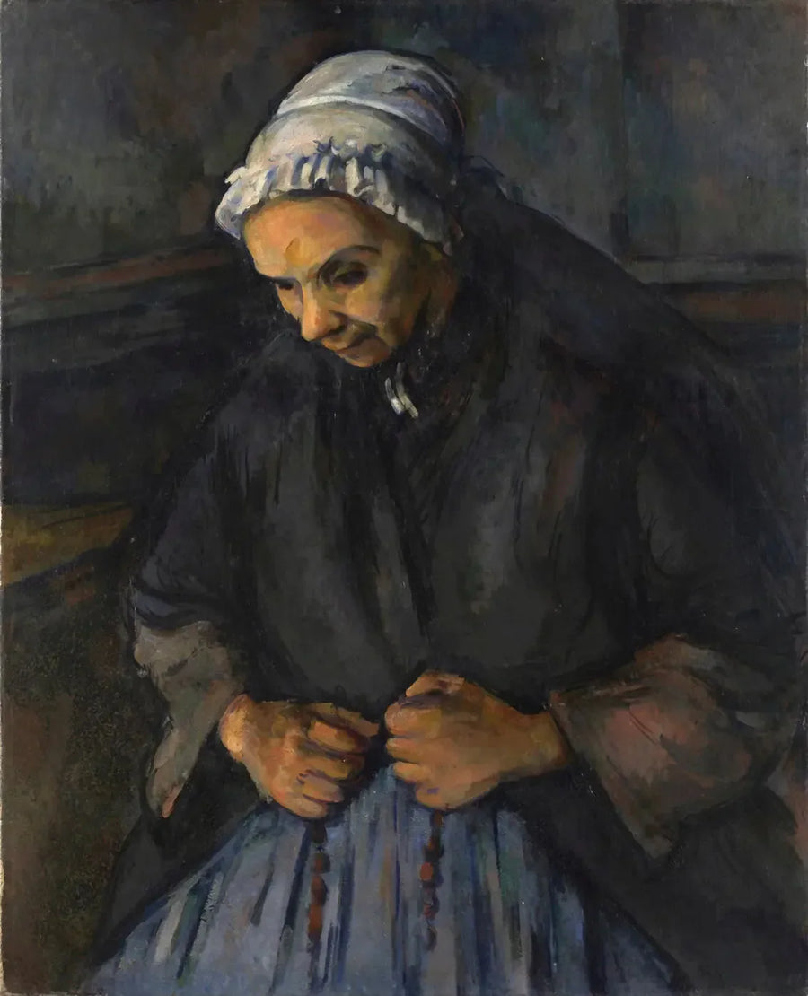 Een oude vrouw met een rozenkrans - Paul Cézanne