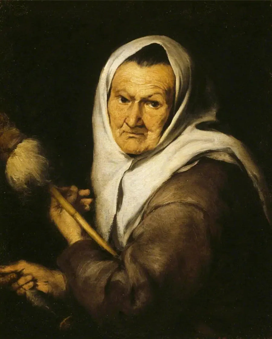 Een oude vrouw die een spindel en een spoel vasthoudt - Bartolomé Esteban Murillo

Source:
Une vieille femme tenant une quenouille et un fuseau - Bartolomé Esteban Murillo