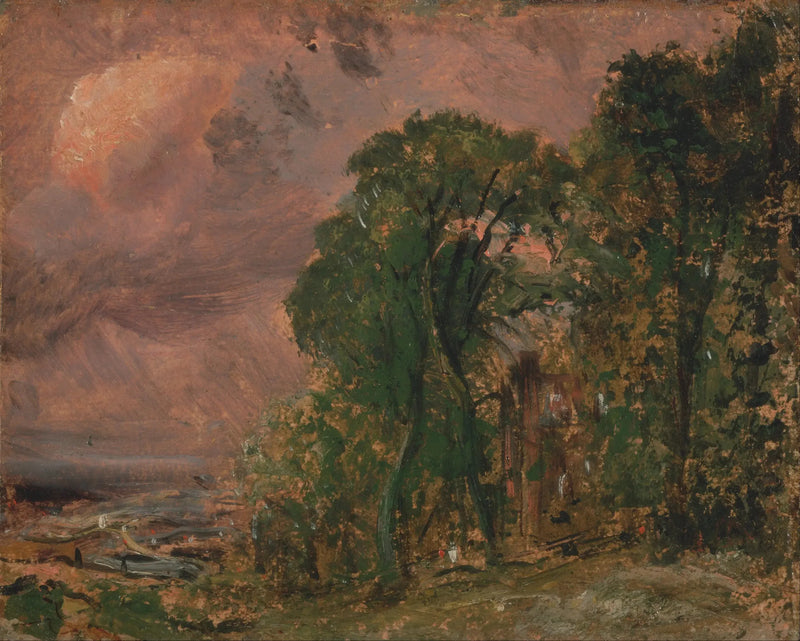 Een uitzicht in Hampstead bij stormachtig weer - John Constable
