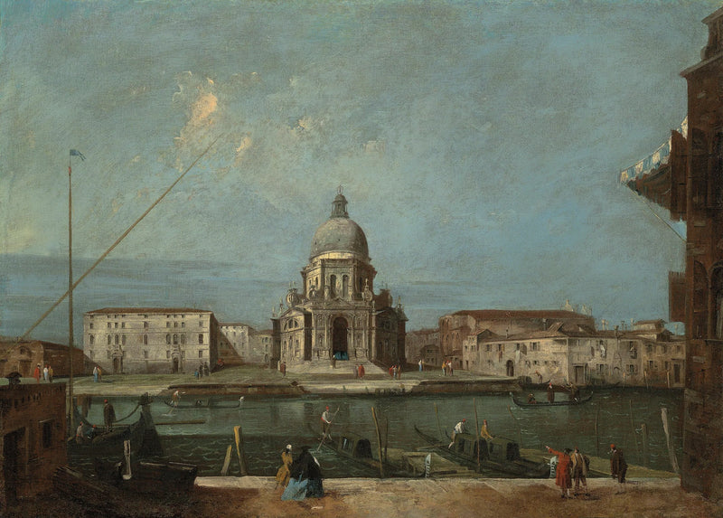 Een uitzicht op het Groot Kanaal, Venetië, met de kerk van Santa Maria della Salute - Francesco Guardi