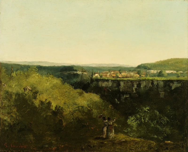 Uitzicht op de rivier - Gustave Courbet