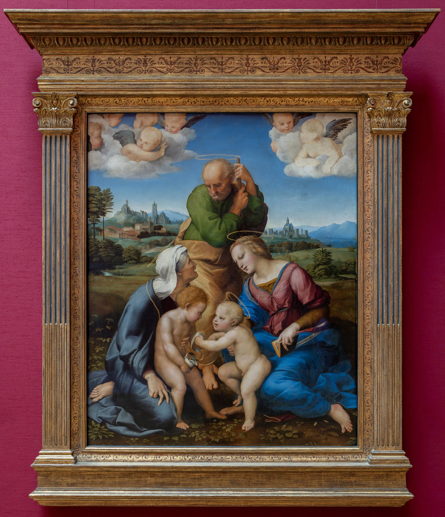 De Heilige Familie met de heilige Johannes de Doper - Raphael Sanzio