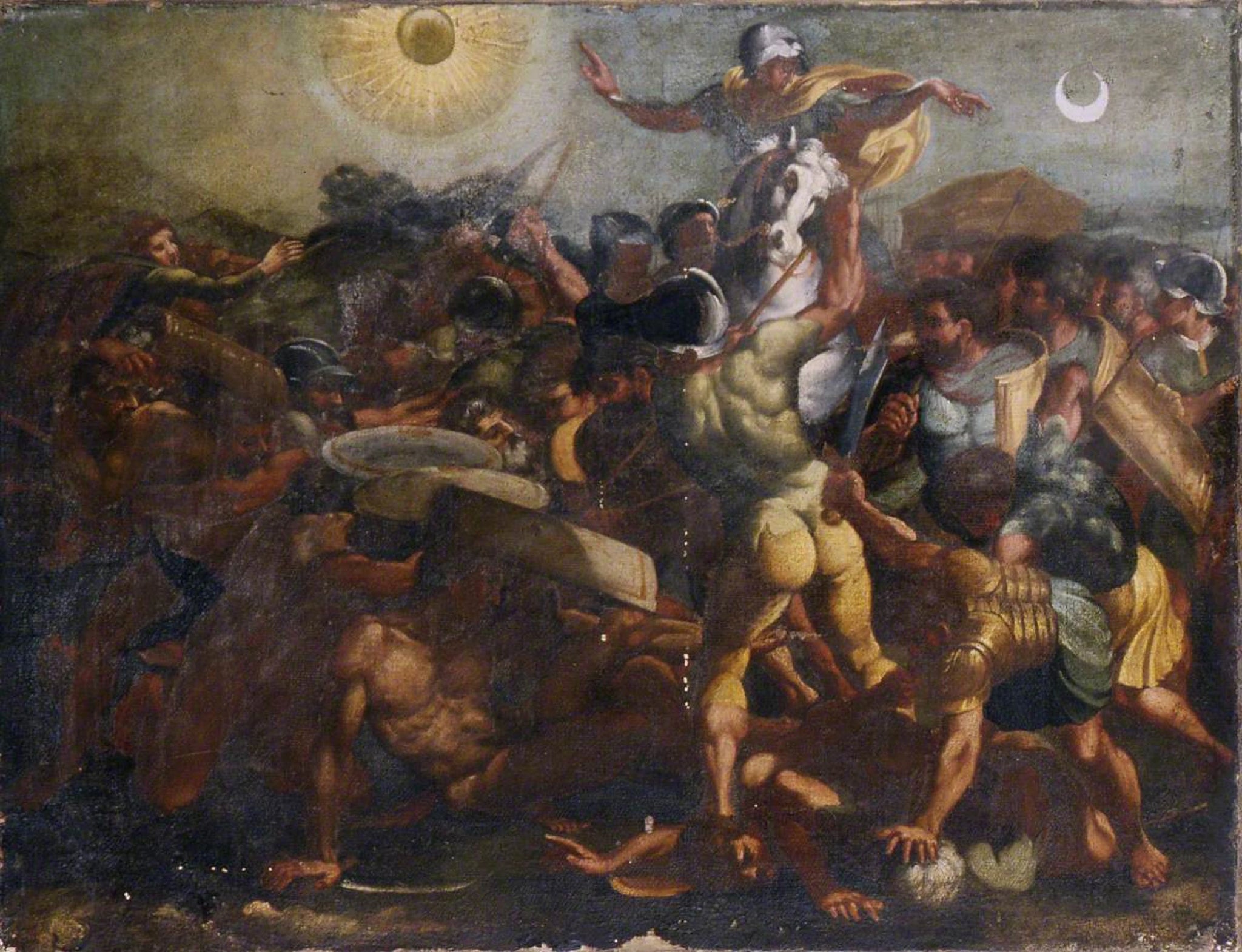 Josué ordonnant au soleil et à la lune de s'arrêter - Raphaël Sanzio - Réproduction huile sur toile