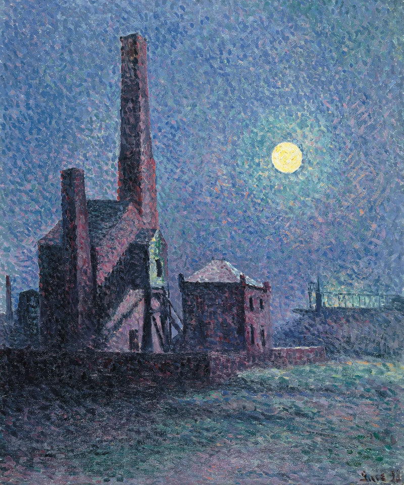 Fabriek bij maanlicht - Maximilien Luce
