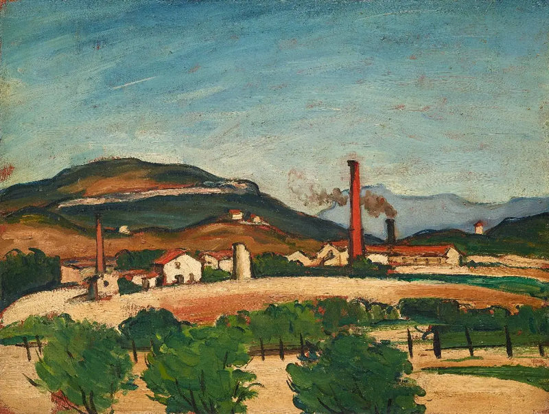 Fabrieken bij de Mont de Cengle - Paul Cézanne
