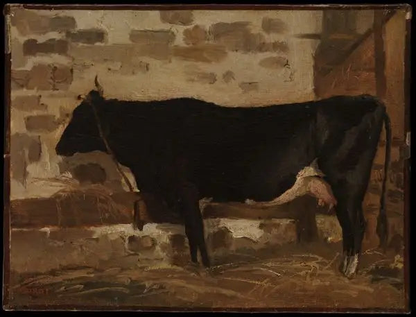 Koe in een schuur - Jean-Baptiste Camille Corot