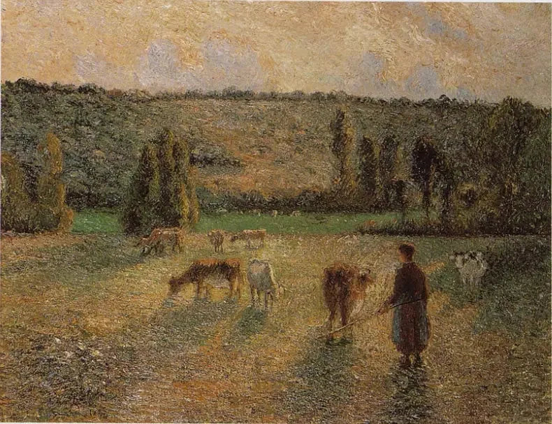 Vrouw met koe in Éragny - Camille Pissarro