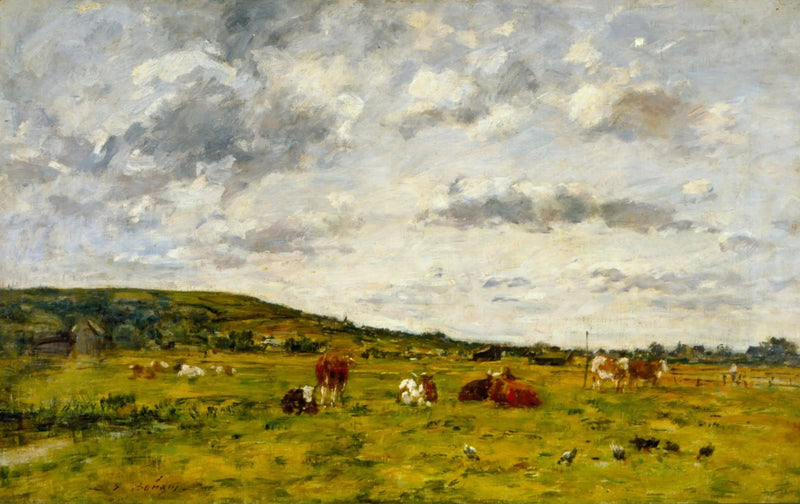 Koeien in de wei - Eugène Boudin