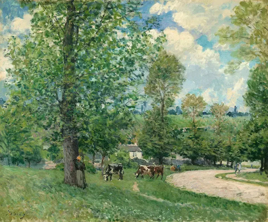 Koeien in de wei, Louveciennes - Alfred Sisley
