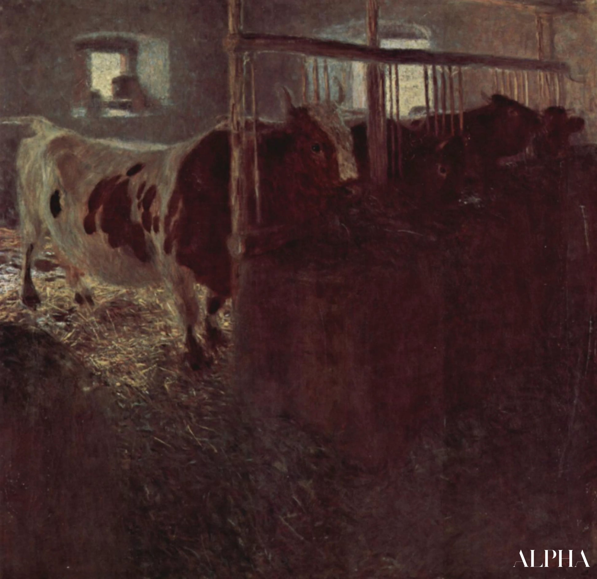 Koeien in de stal - Gustav Klimt - Reproducties van schilderijen en hoogwaardige schilderijen
