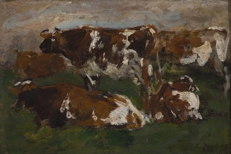 Koeien langs de Touques - Eugène Boudin