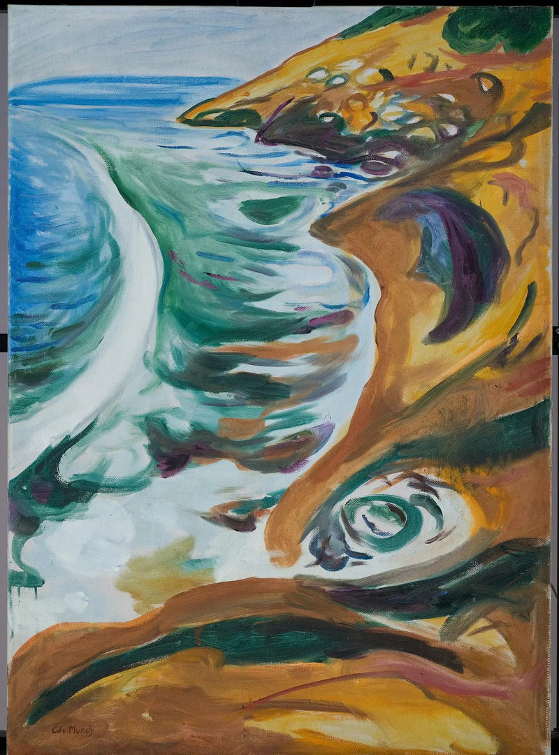 Golven die op de rotsen slaan - Edvard Munch