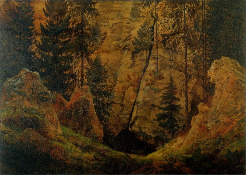 Rotsachtig dal - Caspar David Friedrich
