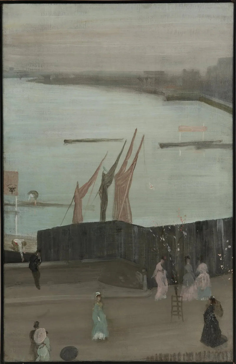 Variaties in roze en grijs: Chelsea - James Abbott McNeill Whistler