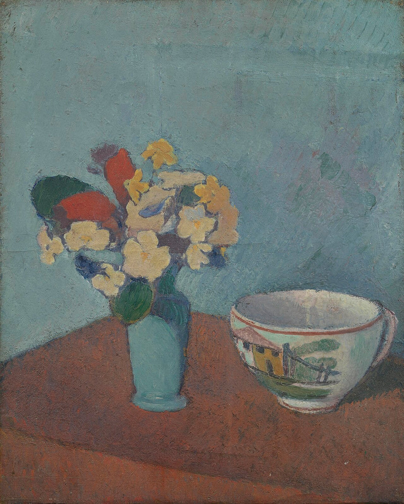 Vaas met bloemen en kopje - Émile Bernard