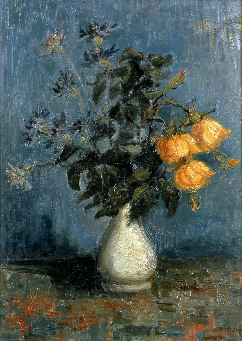 Witte vaas met rozen en andere bloemen - Vincent van Gogh