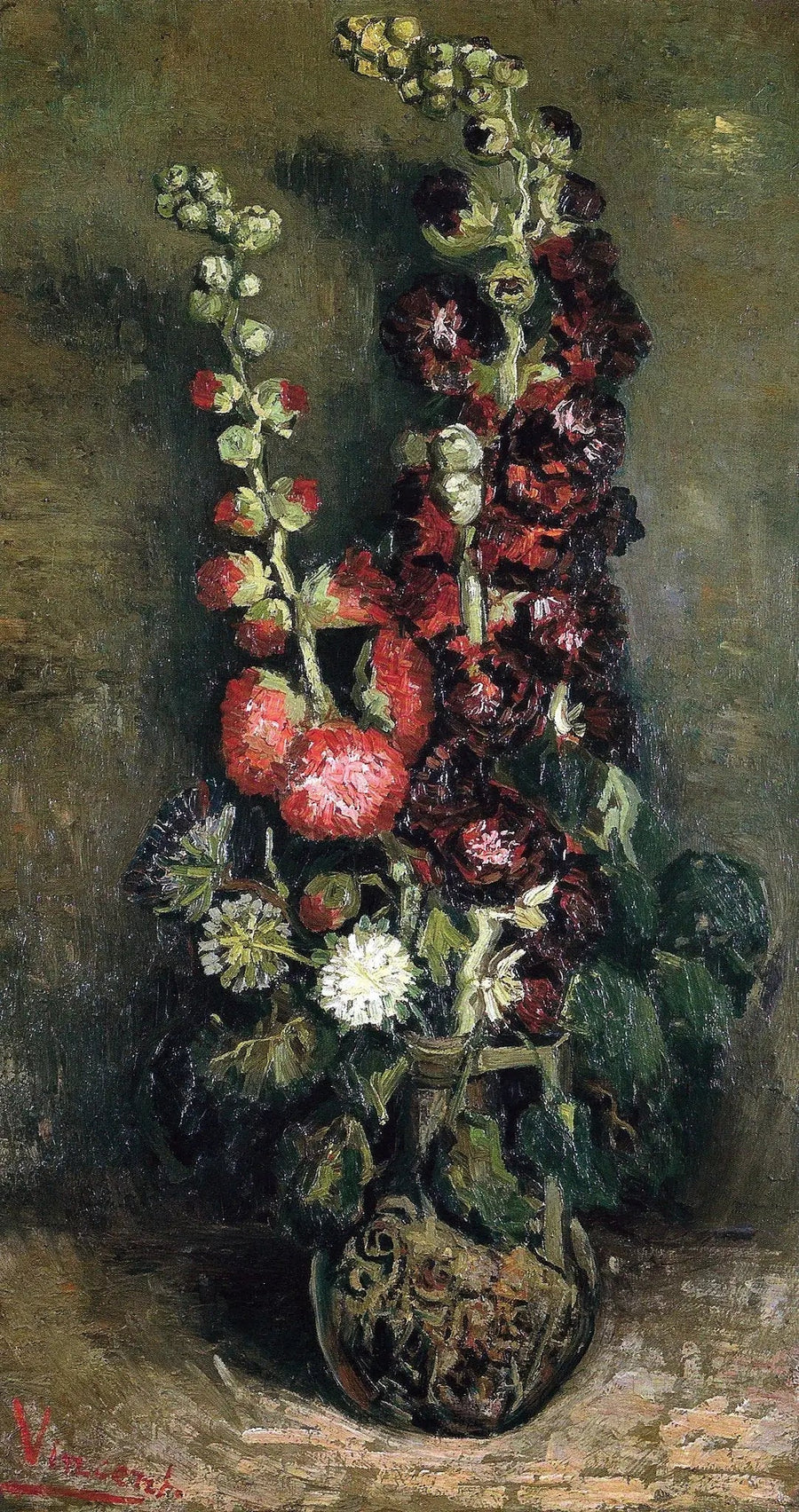 Vaasje met stokrozen - Vincent van Gogh
