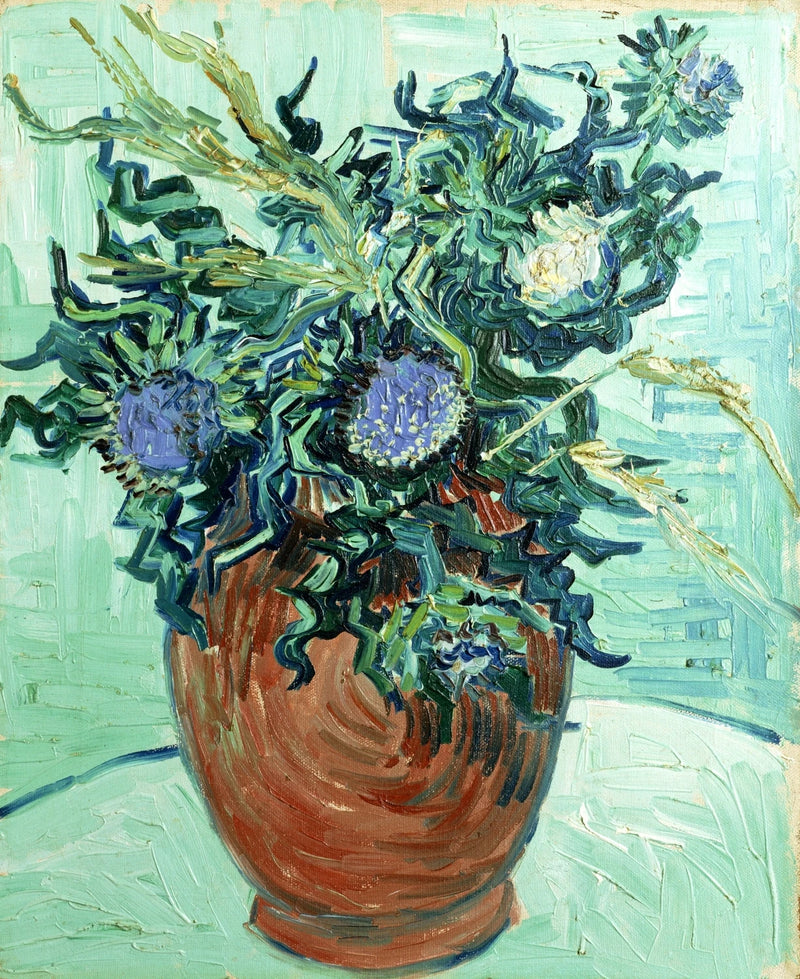 Vaasje met bloemen en distels - Vincent van Gogh