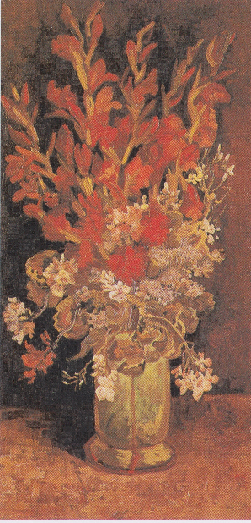 Vaas met gladiool en anjers - Vincent van Gogh