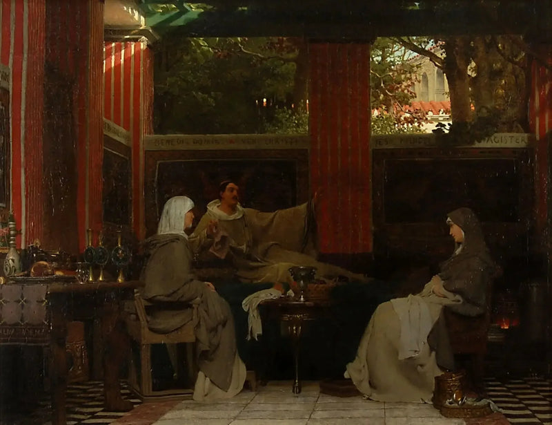 Venantius Fortunatus reciteert zijn verzen aan Radagonda VI en aan de abdis van het klooster van Poitiers