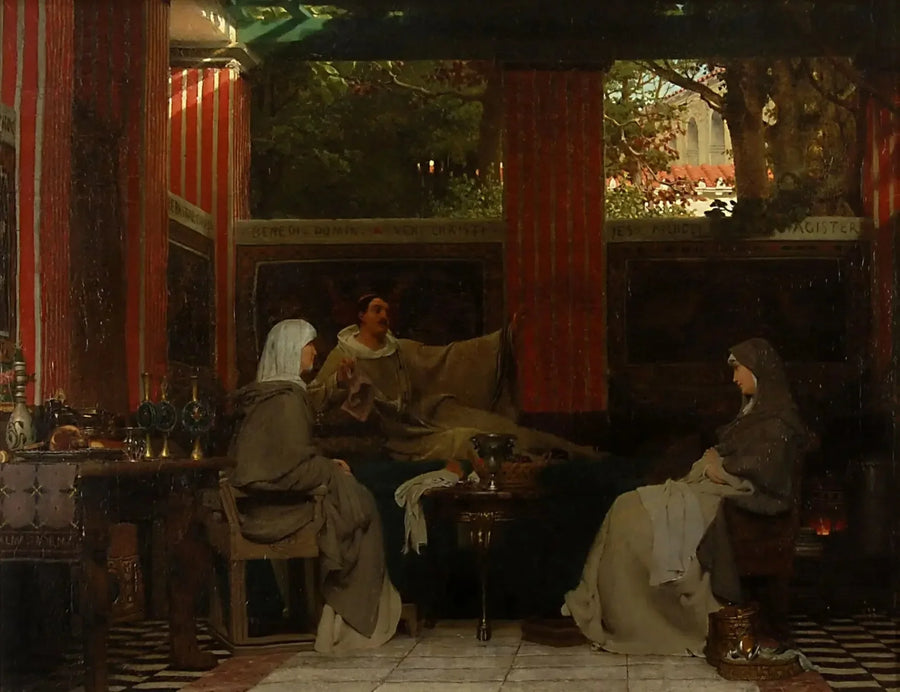 Venantius Fortunatus reciteert zijn verzen aan Radagonda VI en aan de abdis van het klooster van Poitiers