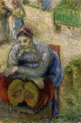 Pompoenverkoopster op de markt - Camille Pissarro