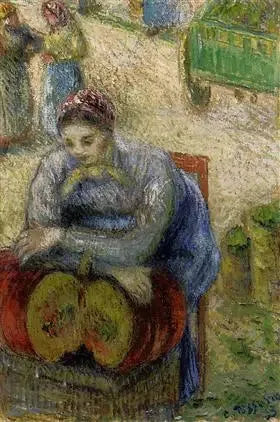Pompoenverkoopster op de markt - Camille Pissarro