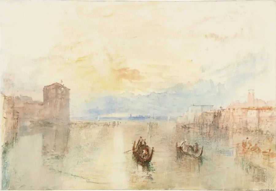 Venetië: Het Giudecca-kanaal, Kijkend naar Fusina bij Zonsondergang - J. M. W. Turner
