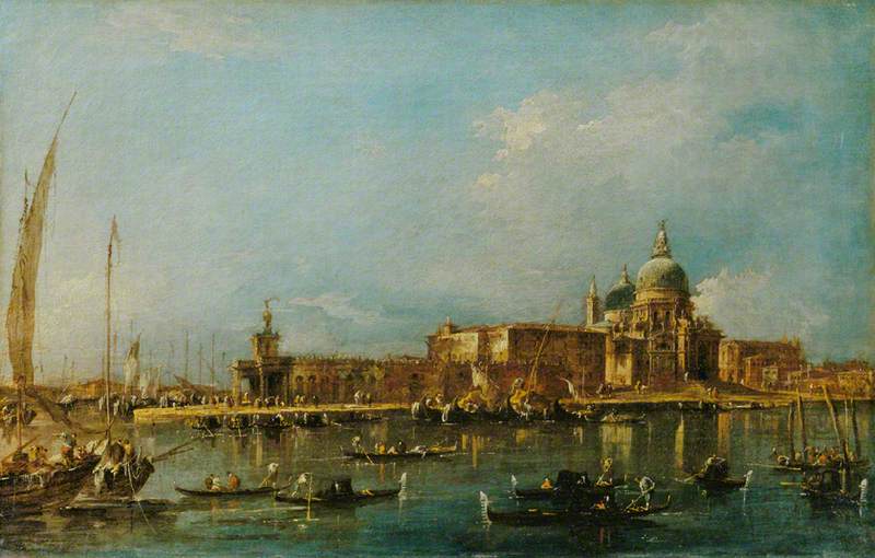 Venetië: de Dogana met Santa Maria della Salute - Francesco Guardi