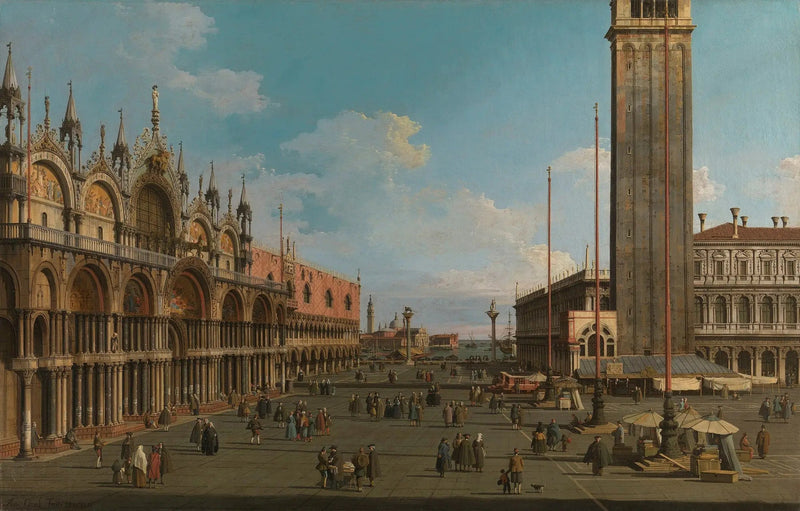 Venetië: het Piazza en de Piazzetta van de Torre dell'Orologio richting San Giorgio - Canaletto

Source:
Venise : la Piazza et la Piazzetta de la Torre dell'Orologio vers San Giorgio - Canaletto