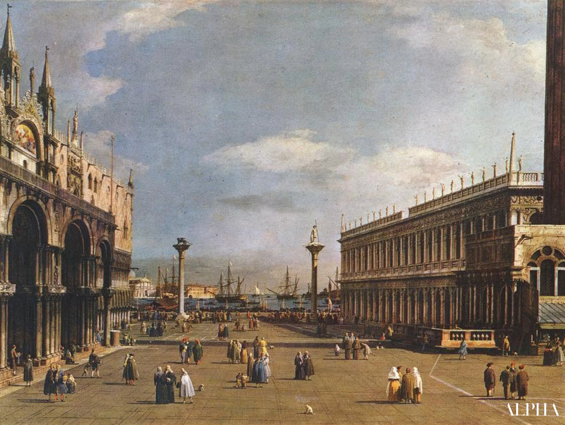 Venetië: de Piazzeta en de bibliotheek San Marco - Giovanni Antonio Canal - Reproducties van schilderijen en hoogwaardige schilderkunst