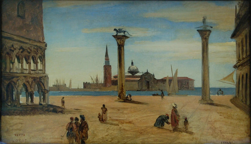 Venetië, de Piazzetta - Jean-Baptiste Camille Corot