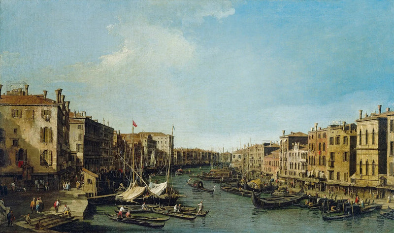 Venetië: de Grote Gracht van het Rialto naar het Foscari-paleis - Canaletto