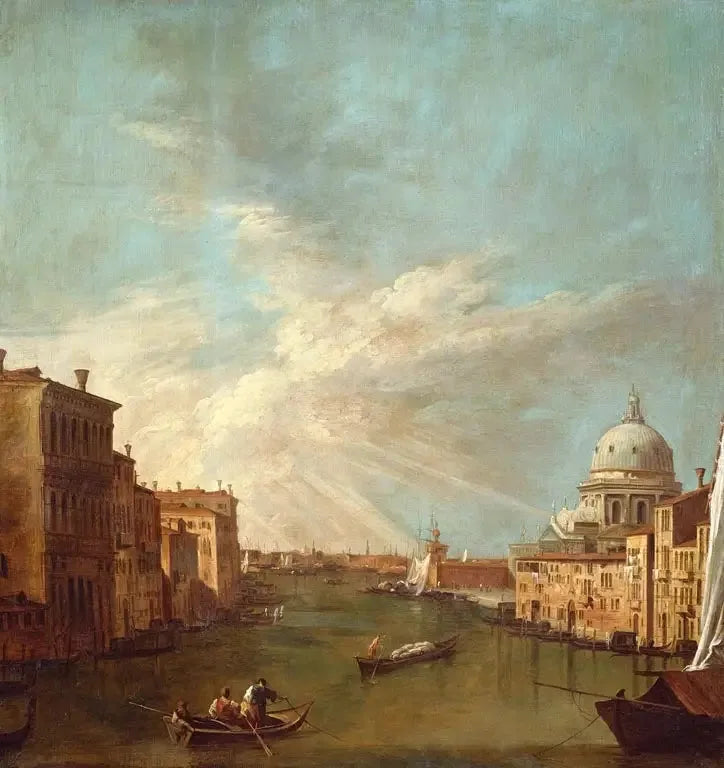 Venetië: het Grote Kanaal richting de Bacino, met Santa Maria della Salute - Canaletto