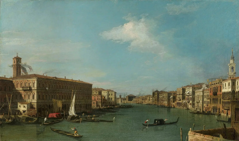 Venetië: de Grote Gracht naar het Noorden vanaf de Rialto - Canaletto