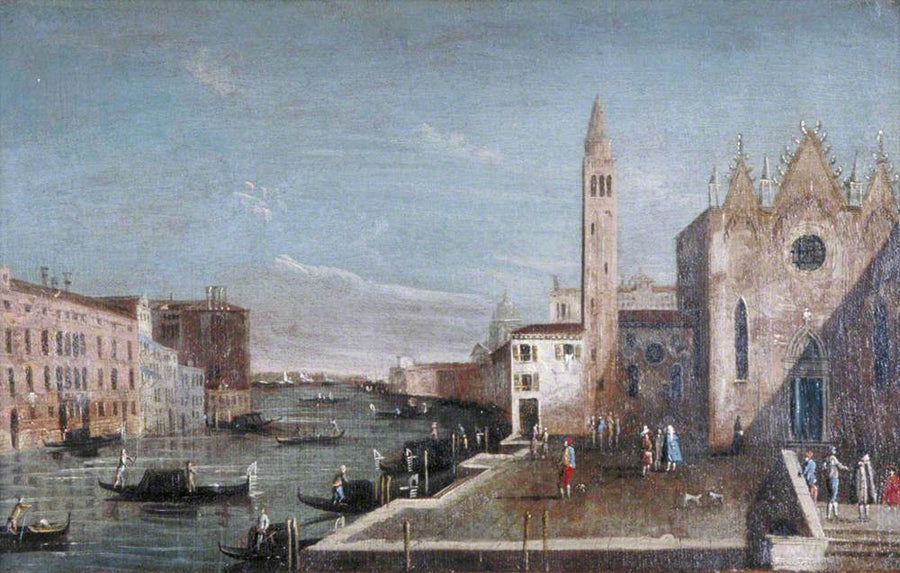 Venetië: Het Groot Kanaal naar het zuiden vanaf Santa Maria della Carità richting het Bacino di San Marco - Francesco Guardi