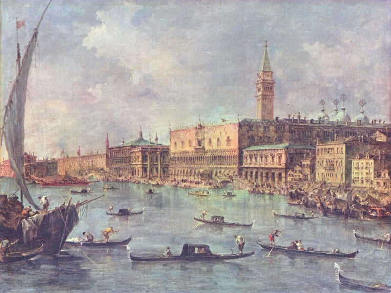 Venetië: Het Dogepaleis en de Molo - Francesco Guardi