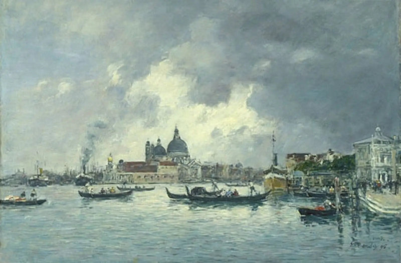 Venetië, 's Avonds. De Kaai van de Slaven en de Salute - Eugène Boudin