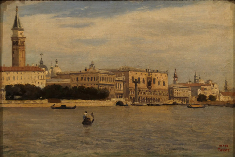 Venetië, de kades gezien vanaf de Douane van de zee - Jean-Baptiste Camille Corot